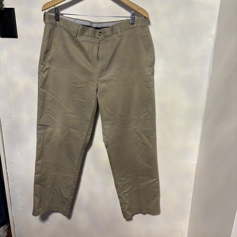 Savane Pants Men's 36 x 29 Ultimate Khaki No Iron 130 Stone Straight Fit NEW‎
